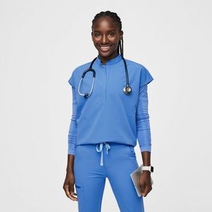 Capri blue Rafaela FIGS Oversized Scrub Top